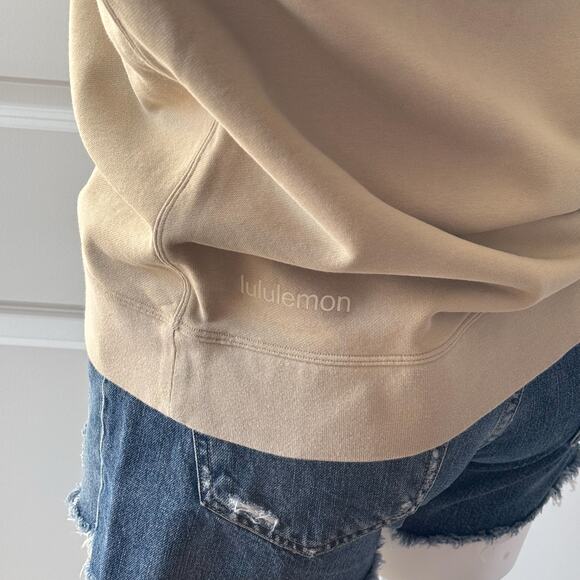 Lululemon Perfectly Oversized Crew Trench Tan Beige Sweatshirt Women’s Size 8 - Picture 2 of 10